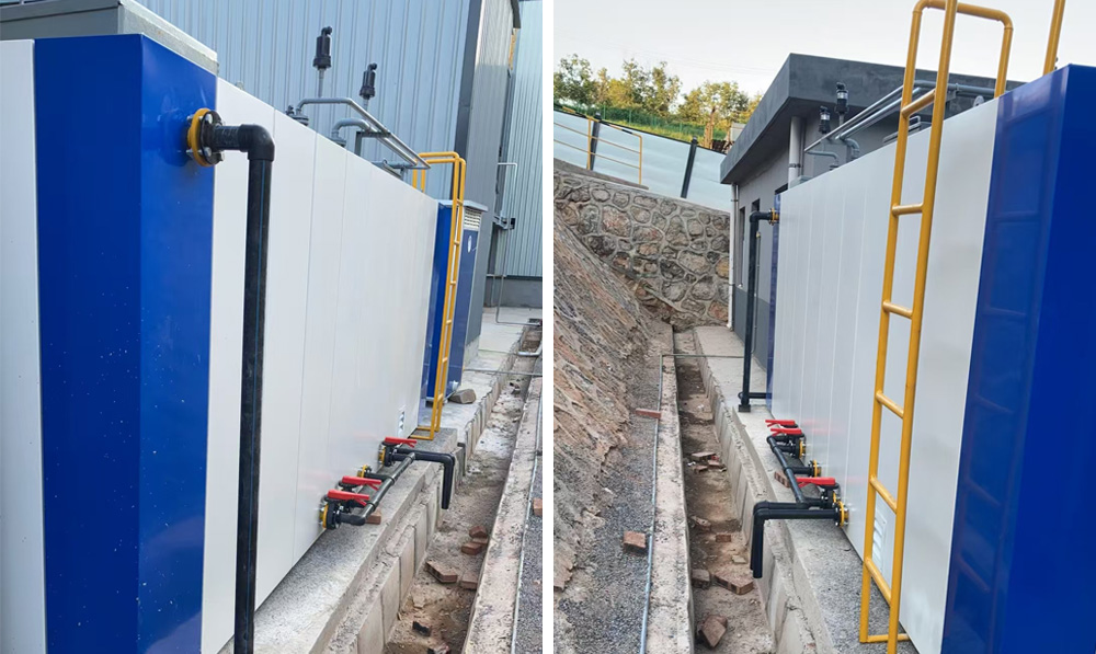 延安某加工厂一体化厂区污水处理设备安装完毕